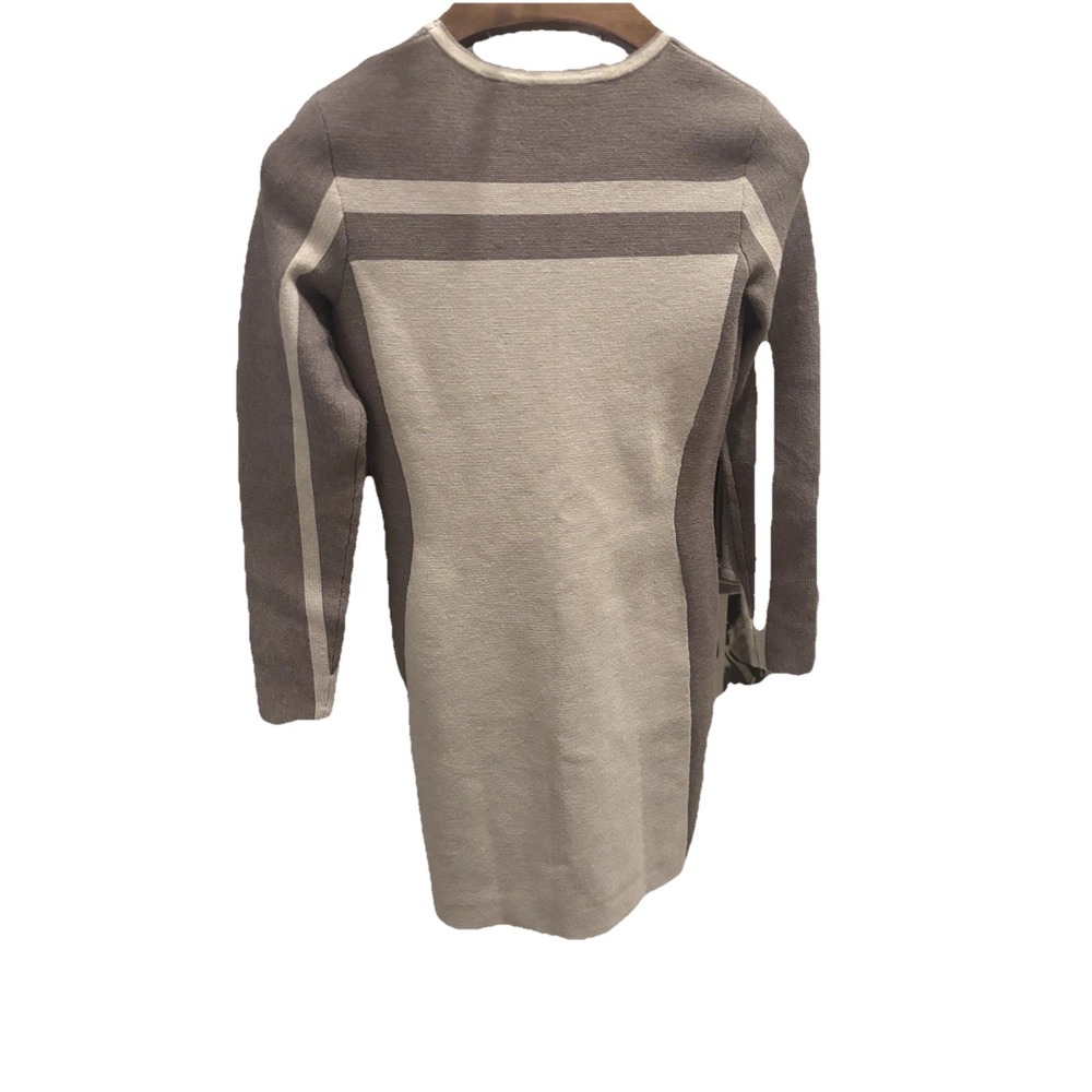 ATHLETA‎ Small Boreal Colorblock Sweater Dress Tan Wool Blend Heavy Long Sleeves - Picture 4 of 7